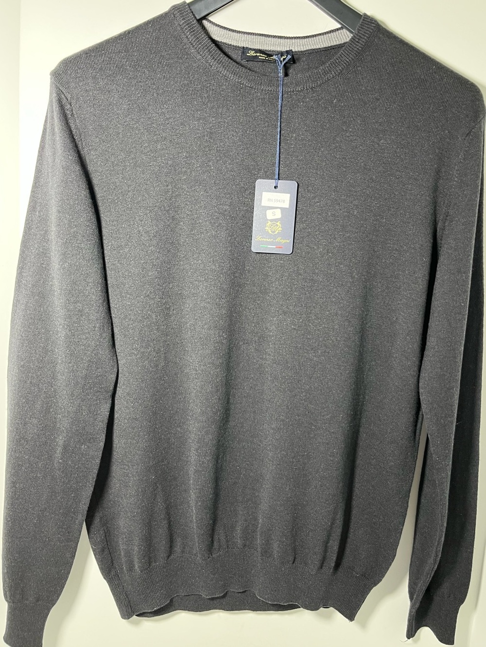 Lorenzo Magni Italy Cotton/Cashmere LS Crewneck Full Fashion Knit Sweater
